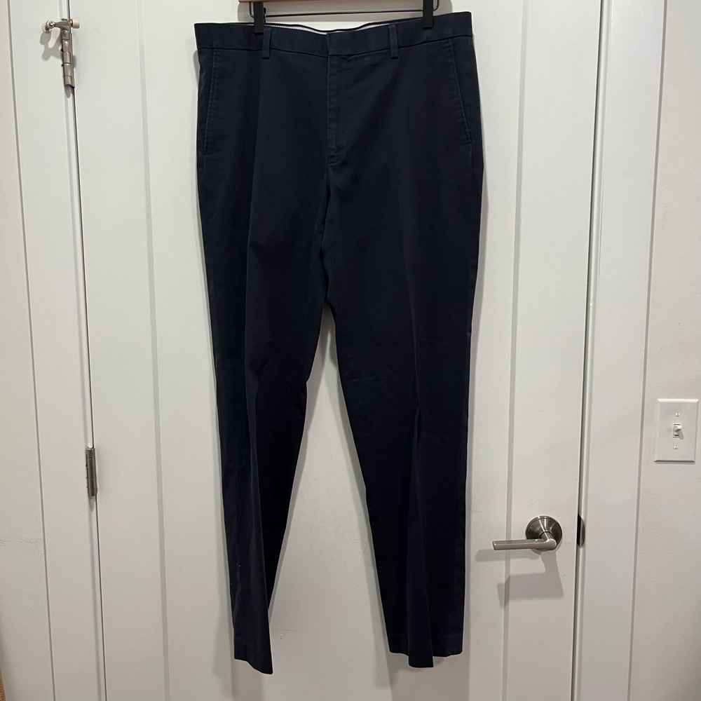 1946 by Ballin Mens Chino Pants 38x34 Navy Blue Stretch Non-Iron Flat Front